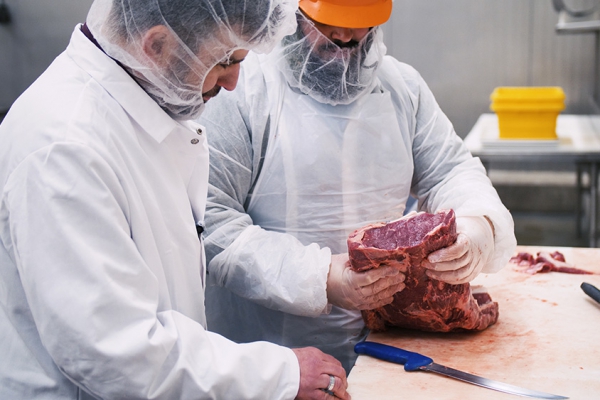 Professional Chefs and Butchers Assessing Meat